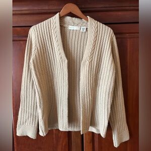 Anthropologie Sleeping on Snow - Cozy Cream Cable Knit Sweater